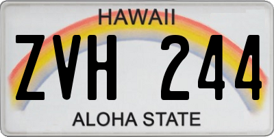 HI license plate ZVH244