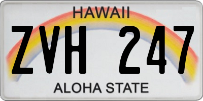 HI license plate ZVH247
