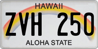 HI license plate ZVH250