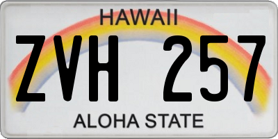 HI license plate ZVH257