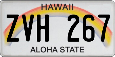 HI license plate ZVH267