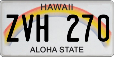 HI license plate ZVH270