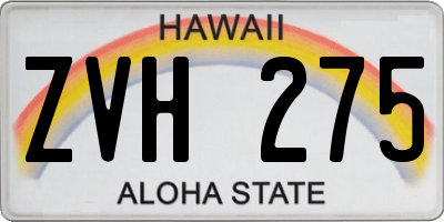 HI license plate ZVH275