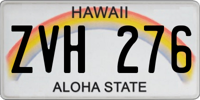 HI license plate ZVH276