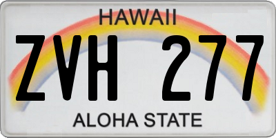 HI license plate ZVH277