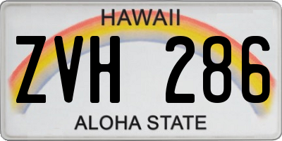 HI license plate ZVH286
