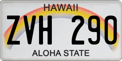 HI license plate ZVH290