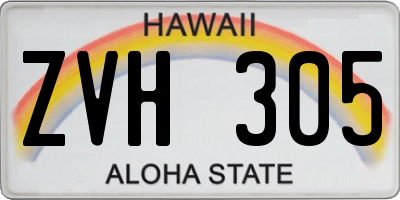 HI license plate ZVH305