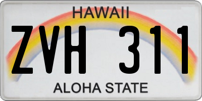 HI license plate ZVH311