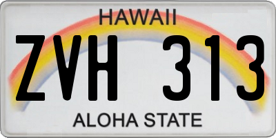 HI license plate ZVH313