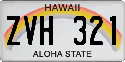 HI license plate ZVH321