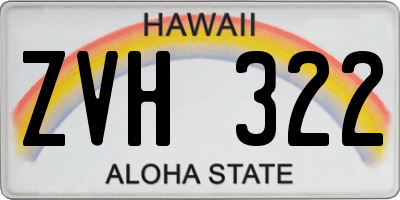 HI license plate ZVH322