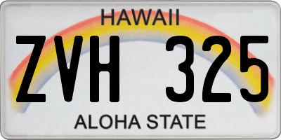 HI license plate ZVH325