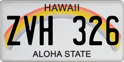HI license plate ZVH326