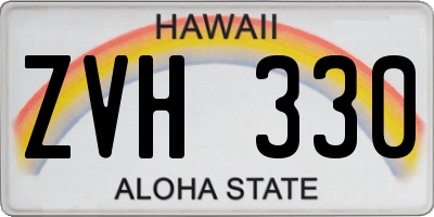 HI license plate ZVH330