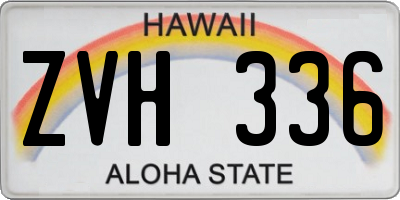 HI license plate ZVH336