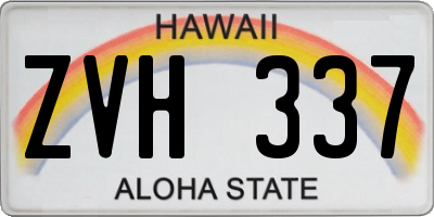 HI license plate ZVH337