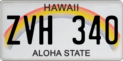 HI license plate ZVH340