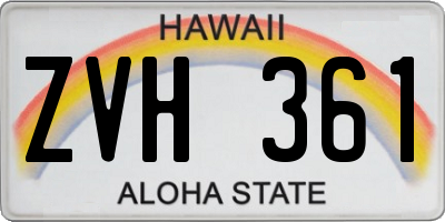 HI license plate ZVH361