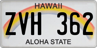 HI license plate ZVH362