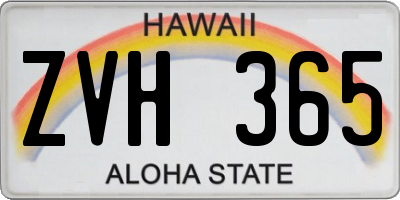 HI license plate ZVH365