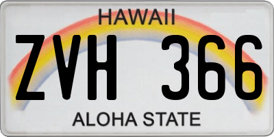 HI license plate ZVH366