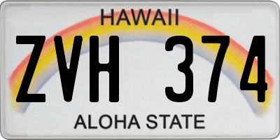 HI license plate ZVH374