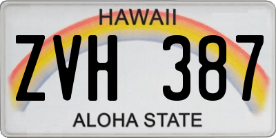 HI license plate ZVH387
