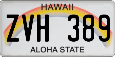 HI license plate ZVH389