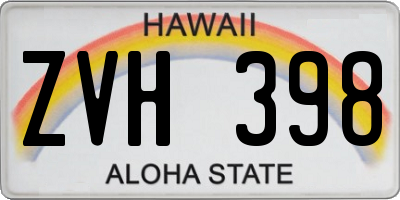 HI license plate ZVH398