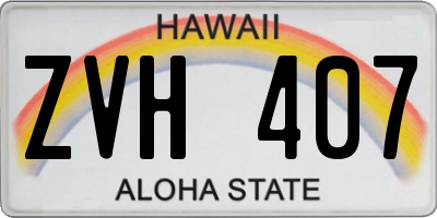 HI license plate ZVH407