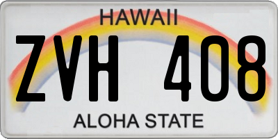 HI license plate ZVH408