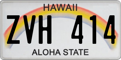 HI license plate ZVH414