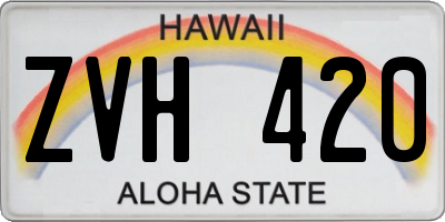 HI license plate ZVH420