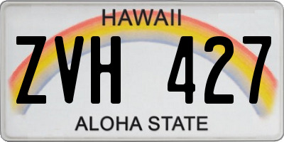 HI license plate ZVH427