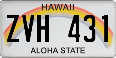 HI license plate ZVH431