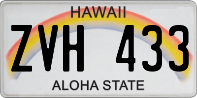 HI license plate ZVH433