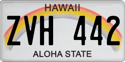 HI license plate ZVH442