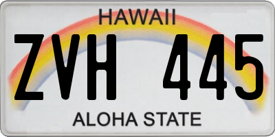 HI license plate ZVH445