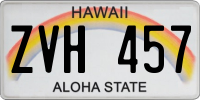 HI license plate ZVH457