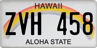 HI license plate ZVH458