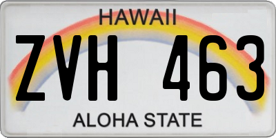 HI license plate ZVH463