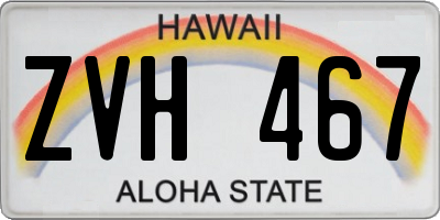 HI license plate ZVH467