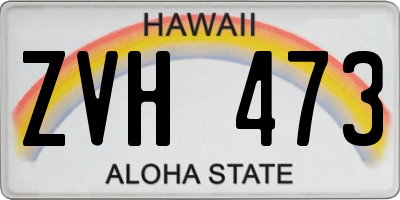 HI license plate ZVH473