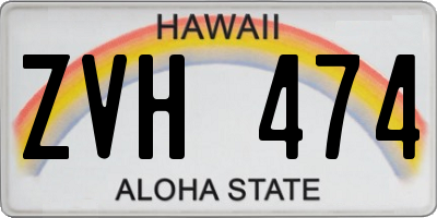 HI license plate ZVH474