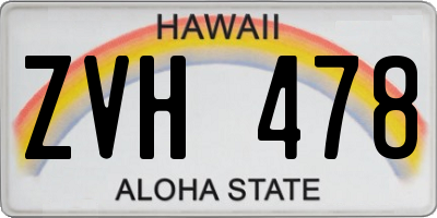 HI license plate ZVH478