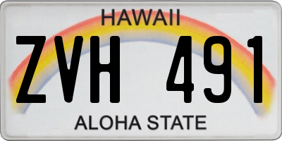 HI license plate ZVH491