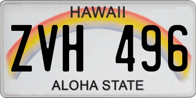 HI license plate ZVH496