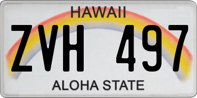 HI license plate ZVH497