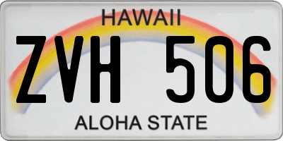 HI license plate ZVH506